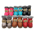 Pu Leather non glissez pour animaux de compagnie Chaussures de chiens de neige hiver